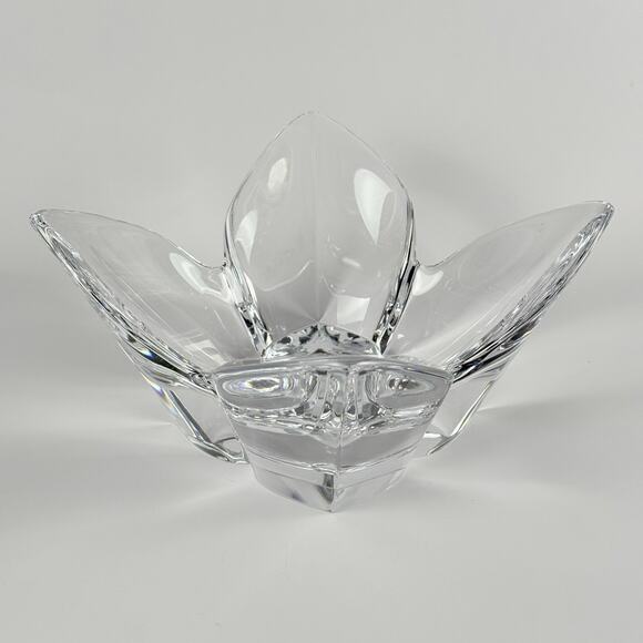 Orrefors Sweden Crystal Lotus Bowl Signed LH 1561/11 Lars Hellsten 9.5” MCM VTG - Picture 8 of 12